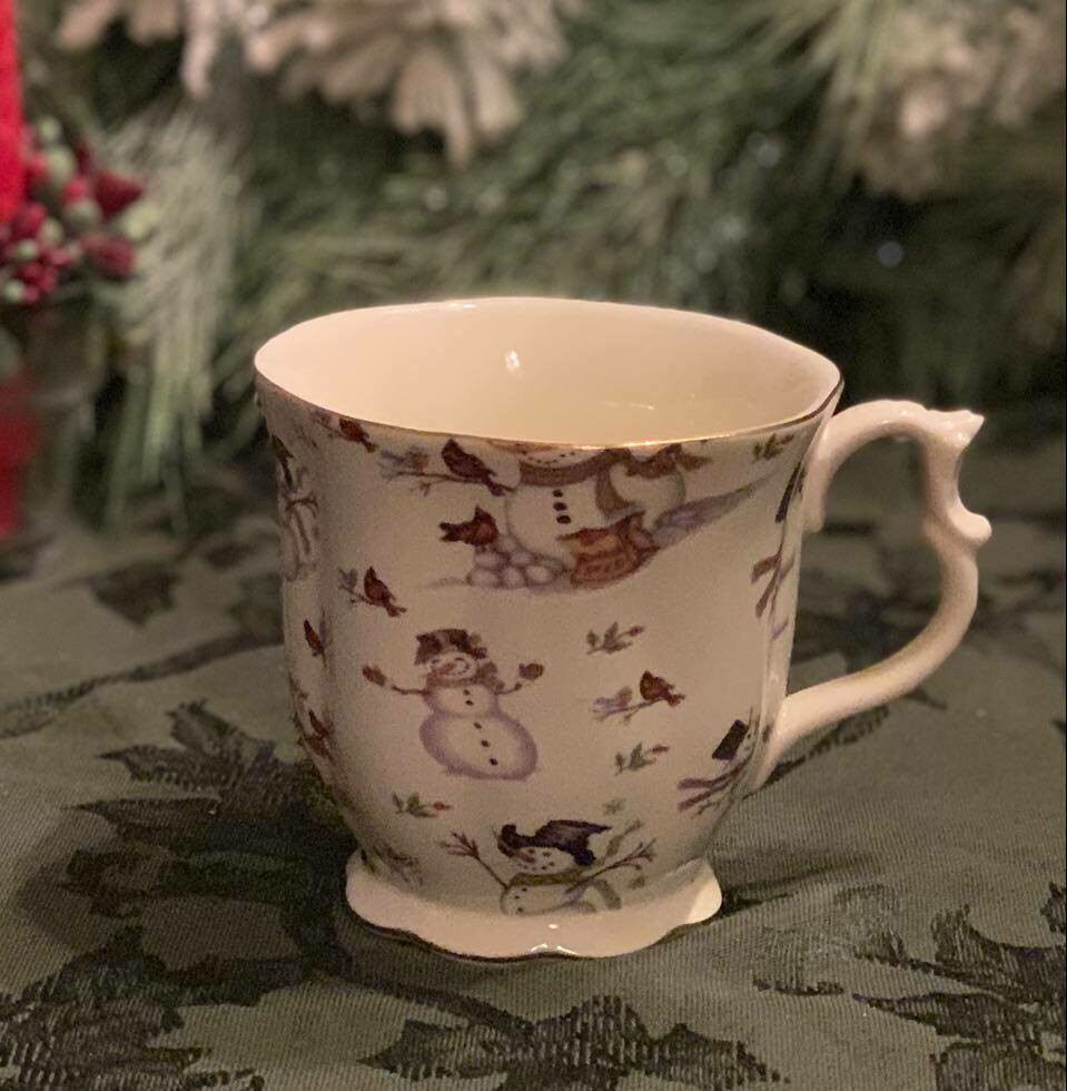 Snowman Chintz Hot Chocolate Mug