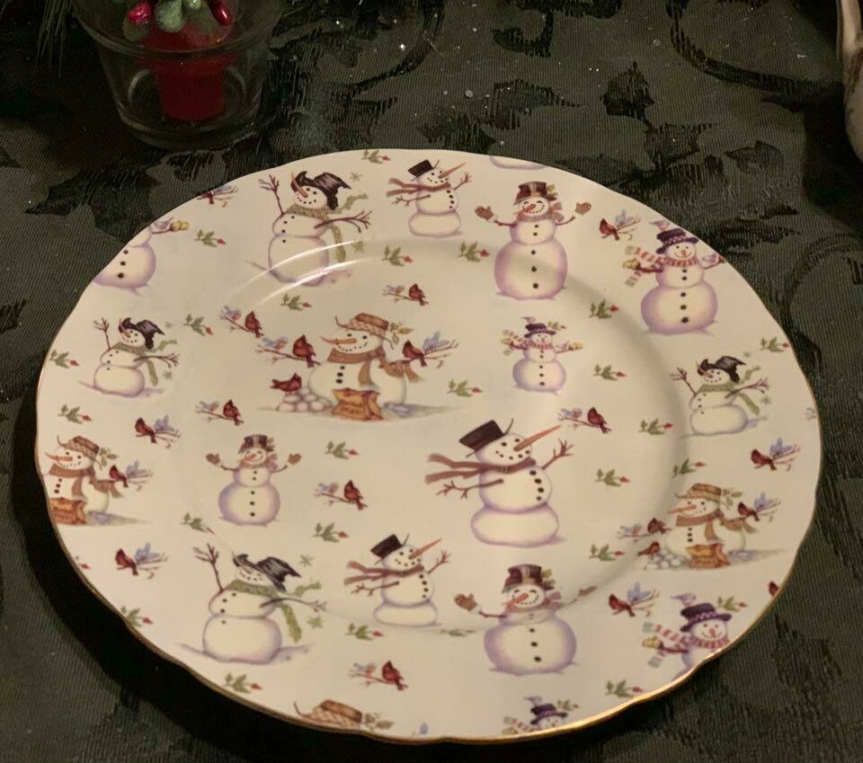 Snowman Chintz Plate