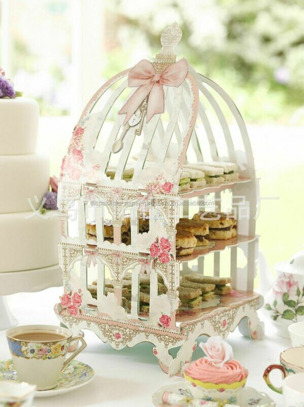 Birdcage Tiered Stand- white