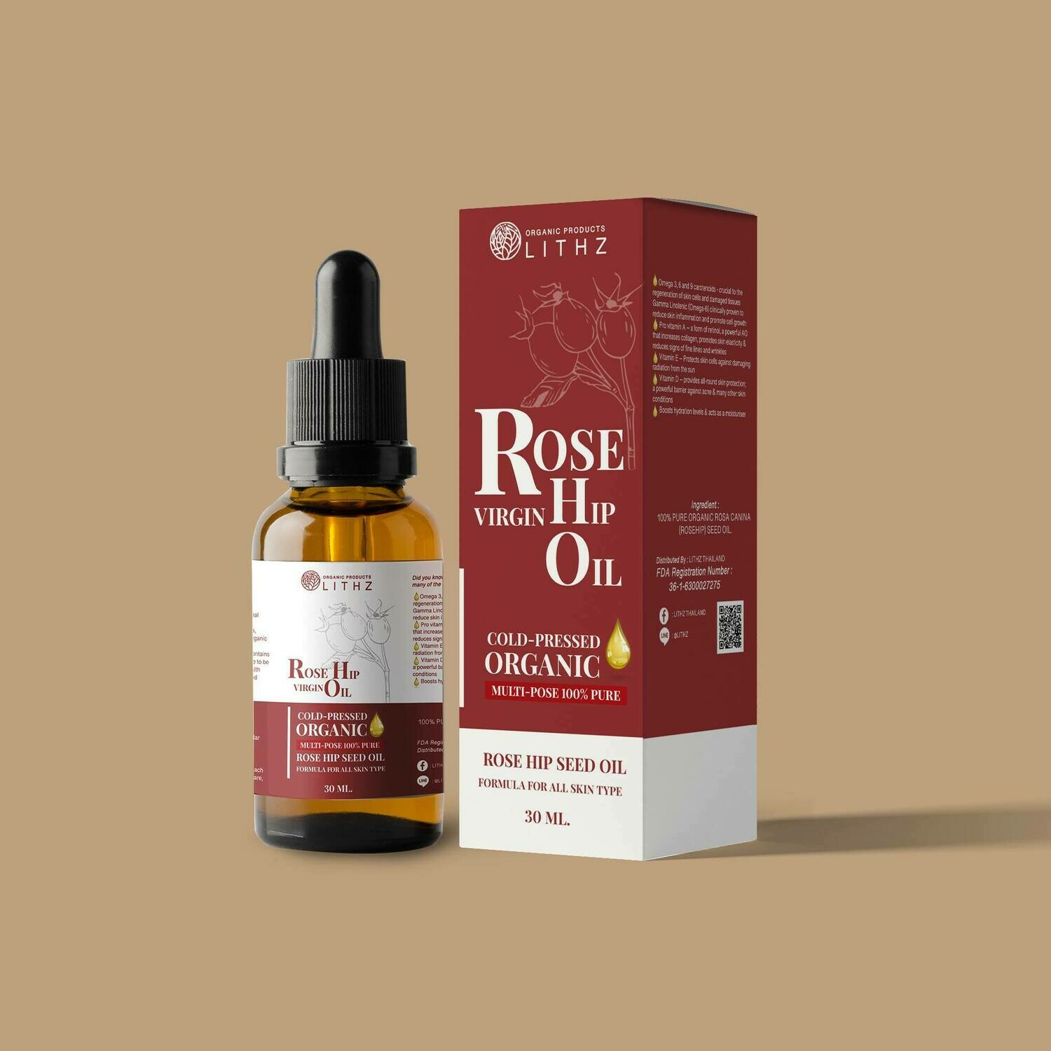 LITHZ ROSE HIP VIRGIN OIL  ไลทซ์ โรส ฮิป เวอร์จิ้น ออยล์