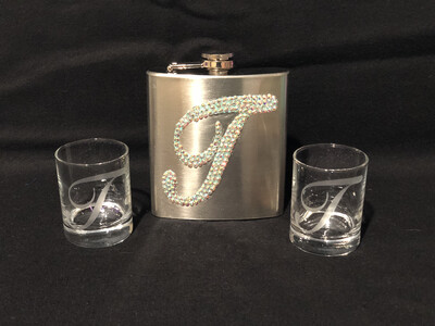 Monogram Flask &amp; Shot Glass Set