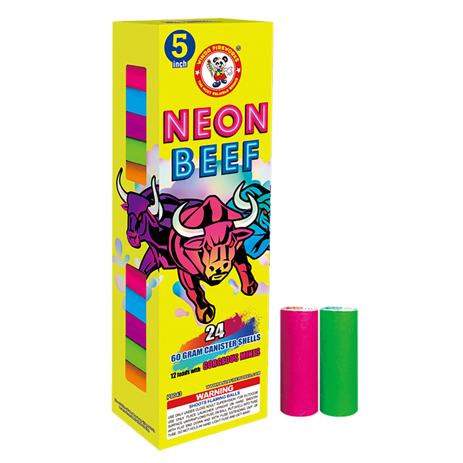 5&quot; NEON BEEF CANISTER SHELLS - (4/4/6)