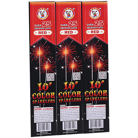 WINDA No. 10 ALL RED SPARKLERS (24/12/8)