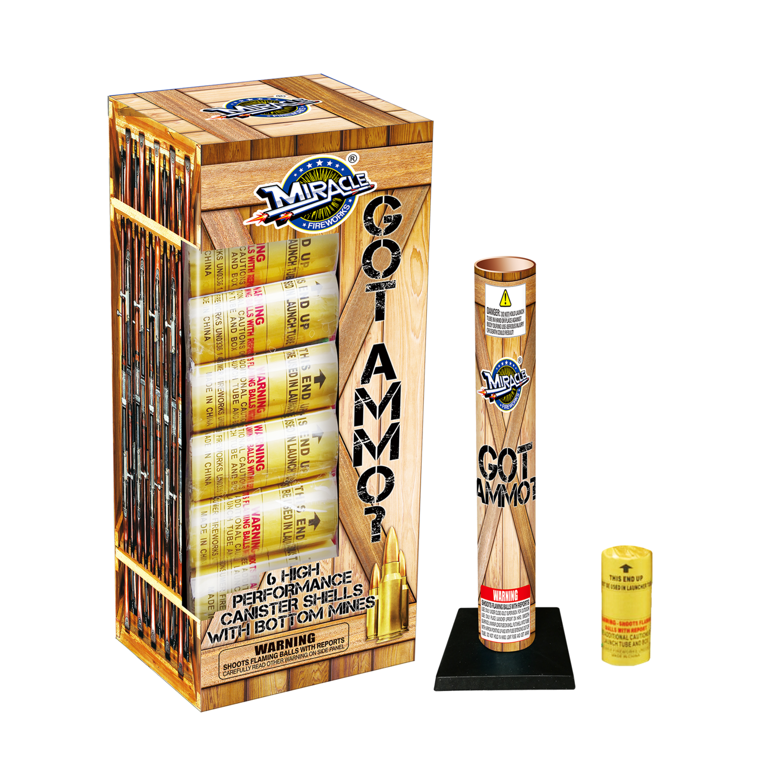 4&quot; GOT AMMO? CANISTER SHELLS - 6 Pack - (12/6)