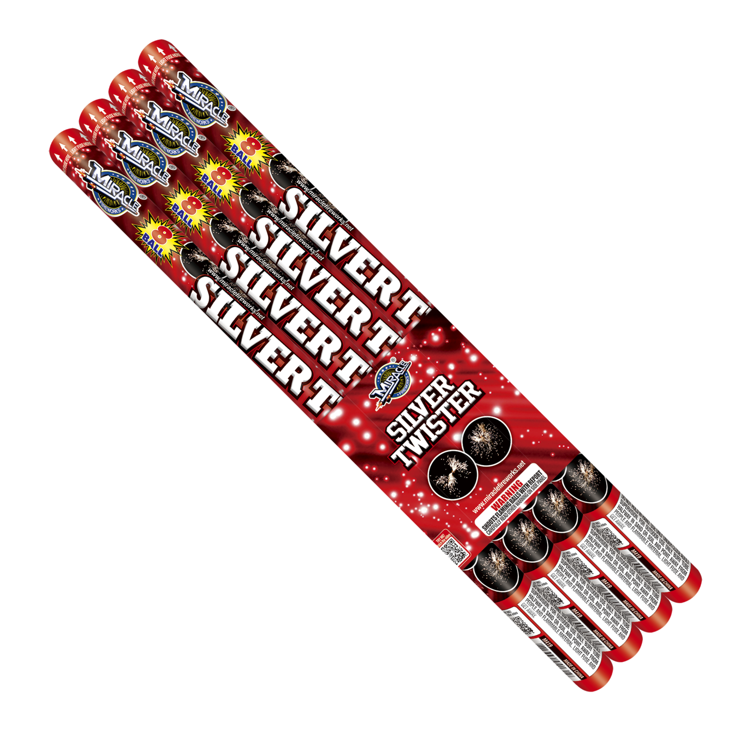 SILVER TWISTER - 8 Shot Candle - (24/4)