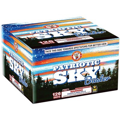 PATRIOTIC SKY BUSTER - 126 Shot Zipper Cake - (6/1)