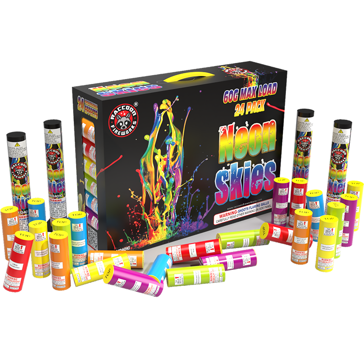 Neon Skies - 4&quot; CANISTERS in Easy Carry box with handle - 24 Pack - (4/24)