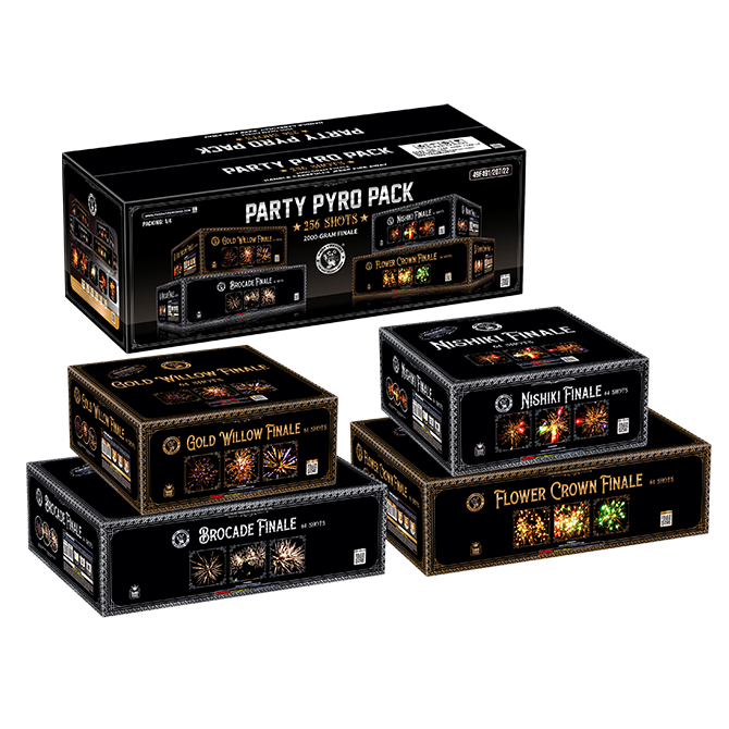 PARTY PYRO PACK - 4  - 64 Shot Cake Finale - (1/4)