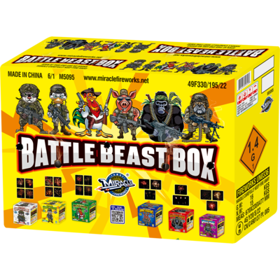 BATTLE BEAST BOX - 6 asst shot cakes - (1/4)