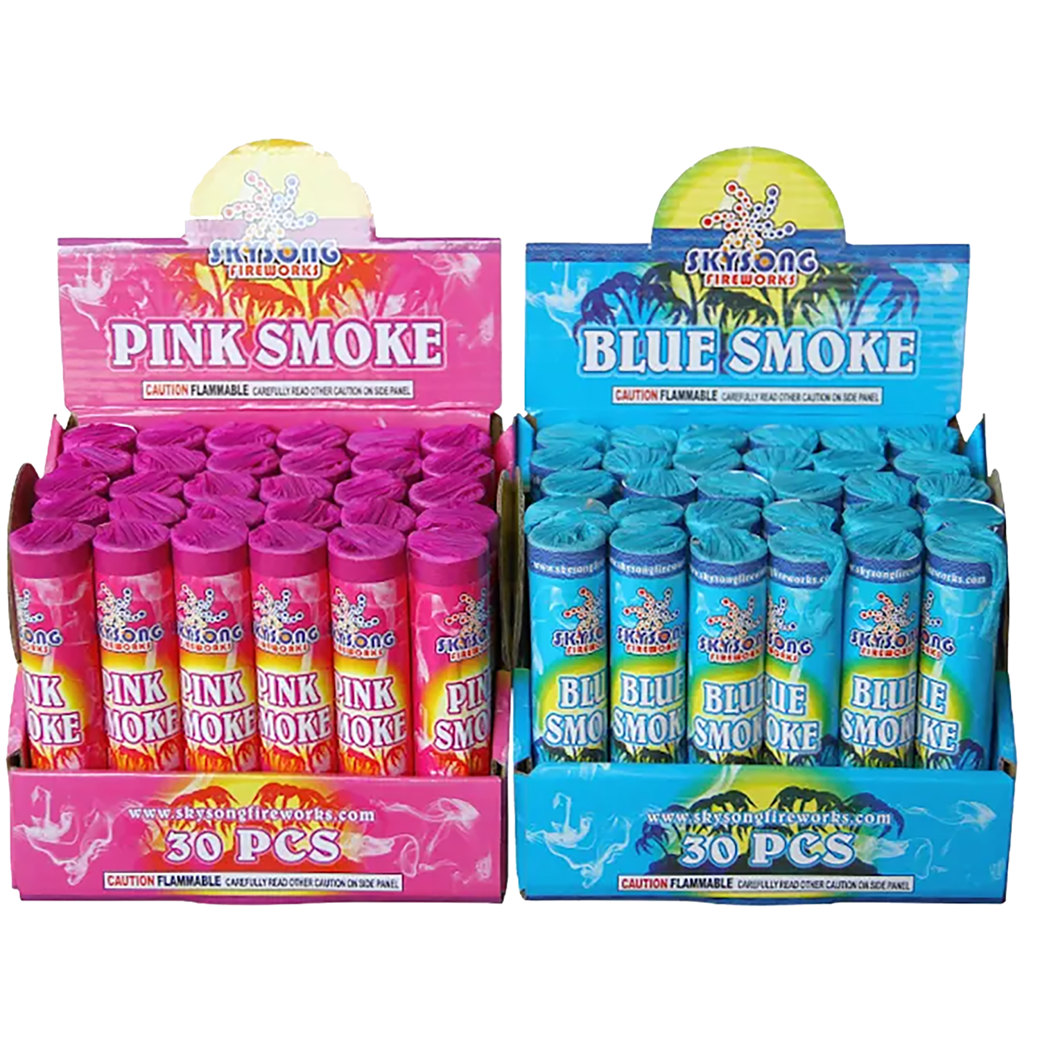 PINK AND BLUE SMOKE FOUNTAINS - (6/30)