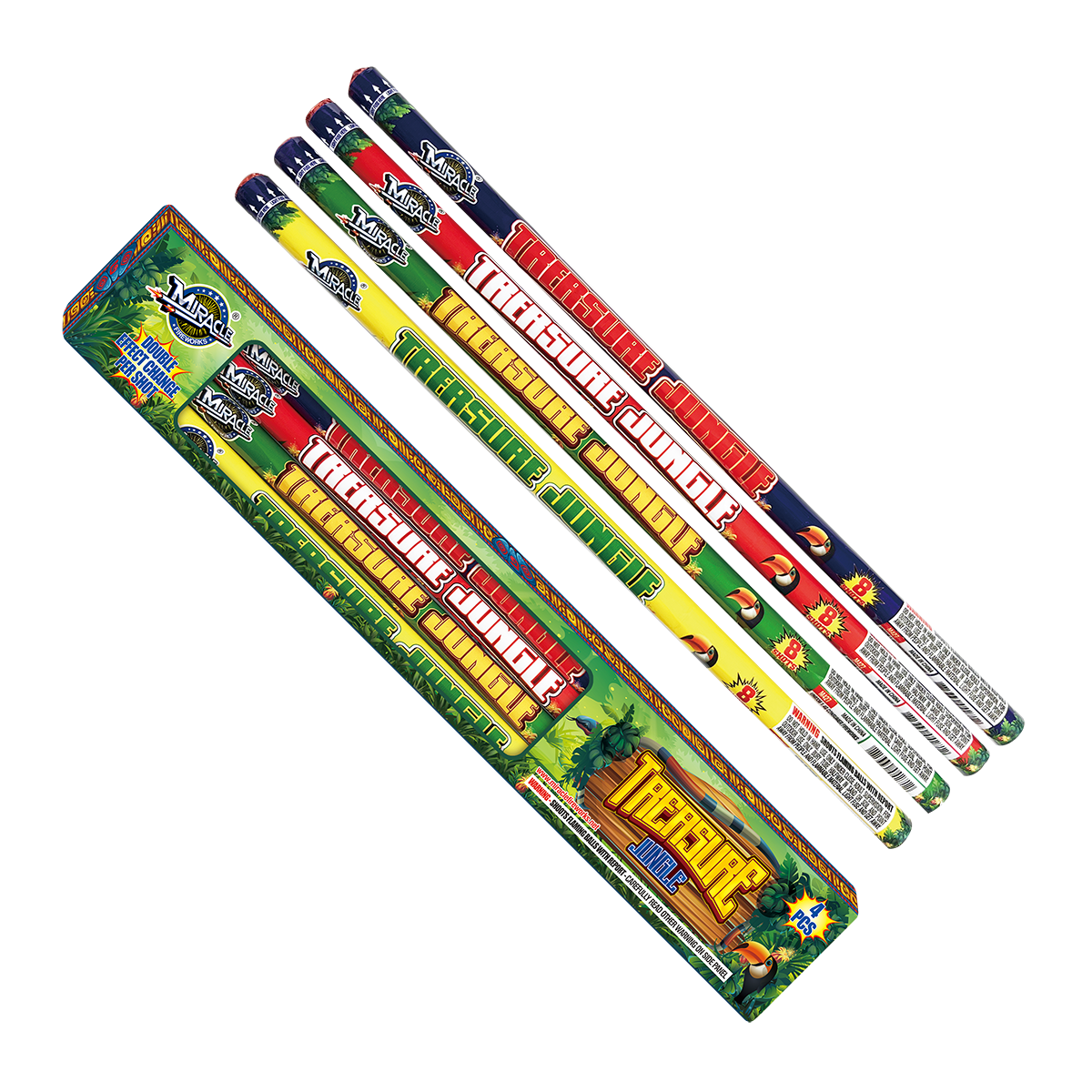 8 BALL TREASURE JUNGLE CANDLES - (24/4)