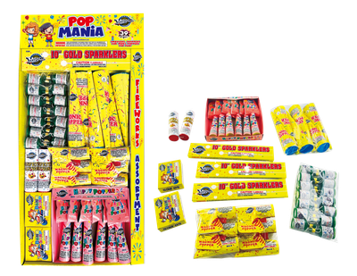 POP MANIA - (SPARKLERS, SNAPPERS, POPPERS ASSORTMENT) - (12/1)
