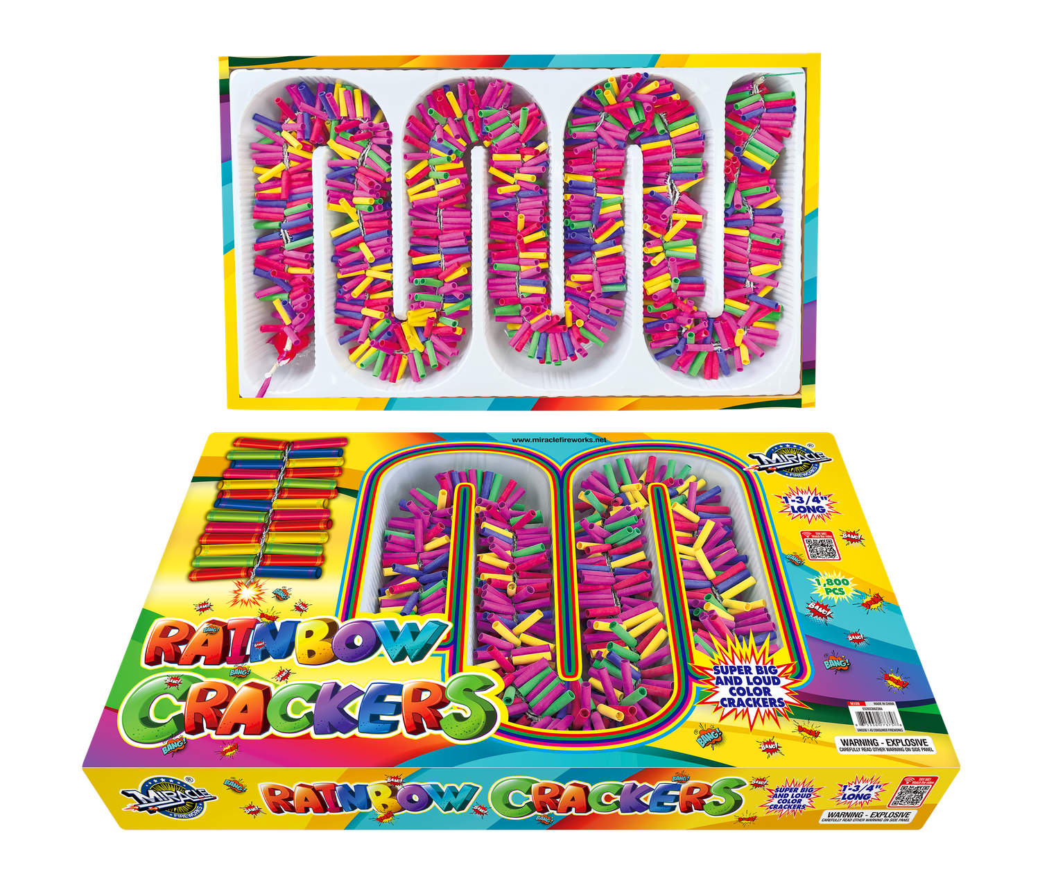 RAINBOW CRACKERS - 1-3/4&#39;&#39; LONG) - (2/1800)