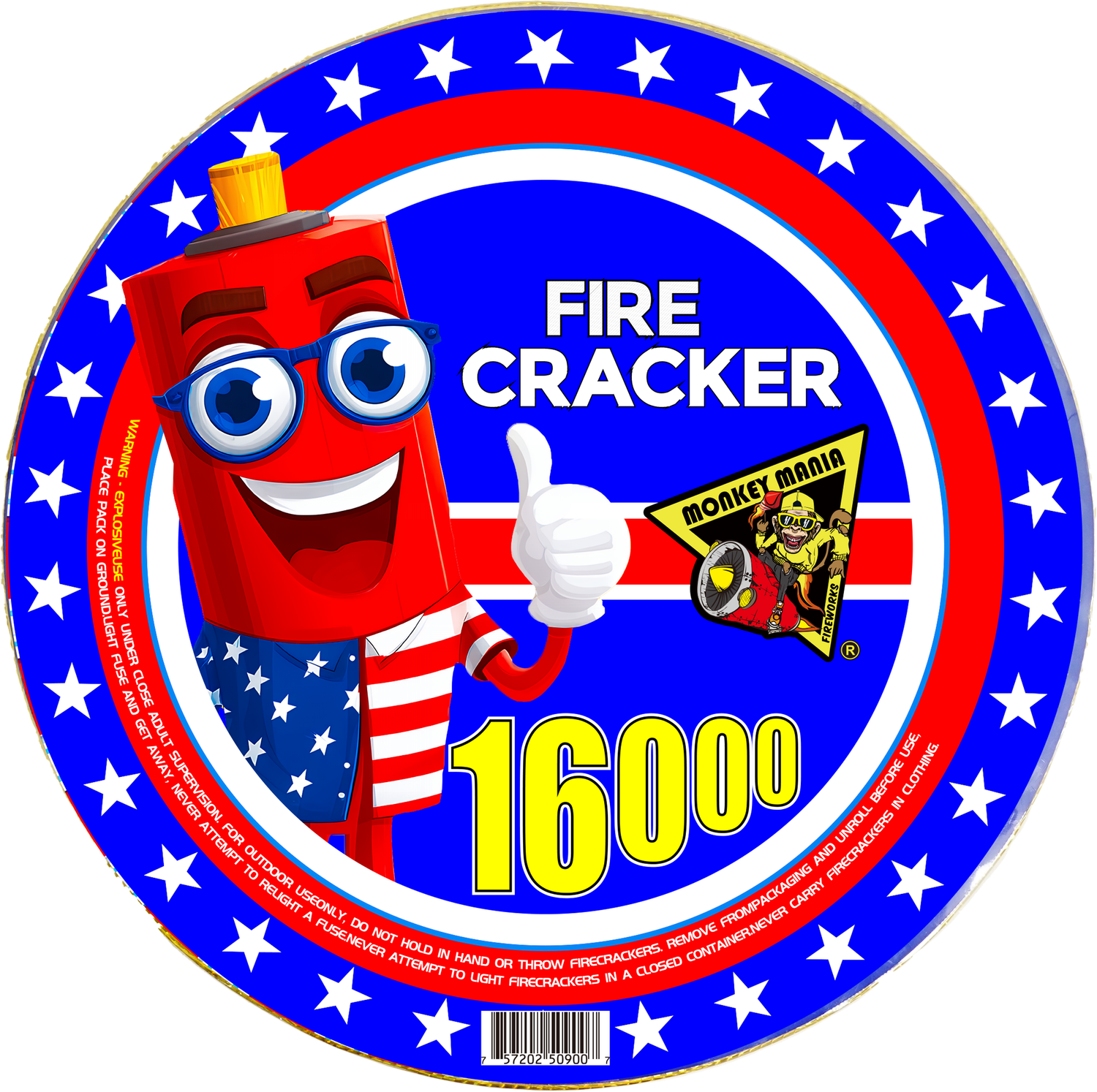 Monkey Mania Firecracker - 16000 count - (1/16000)