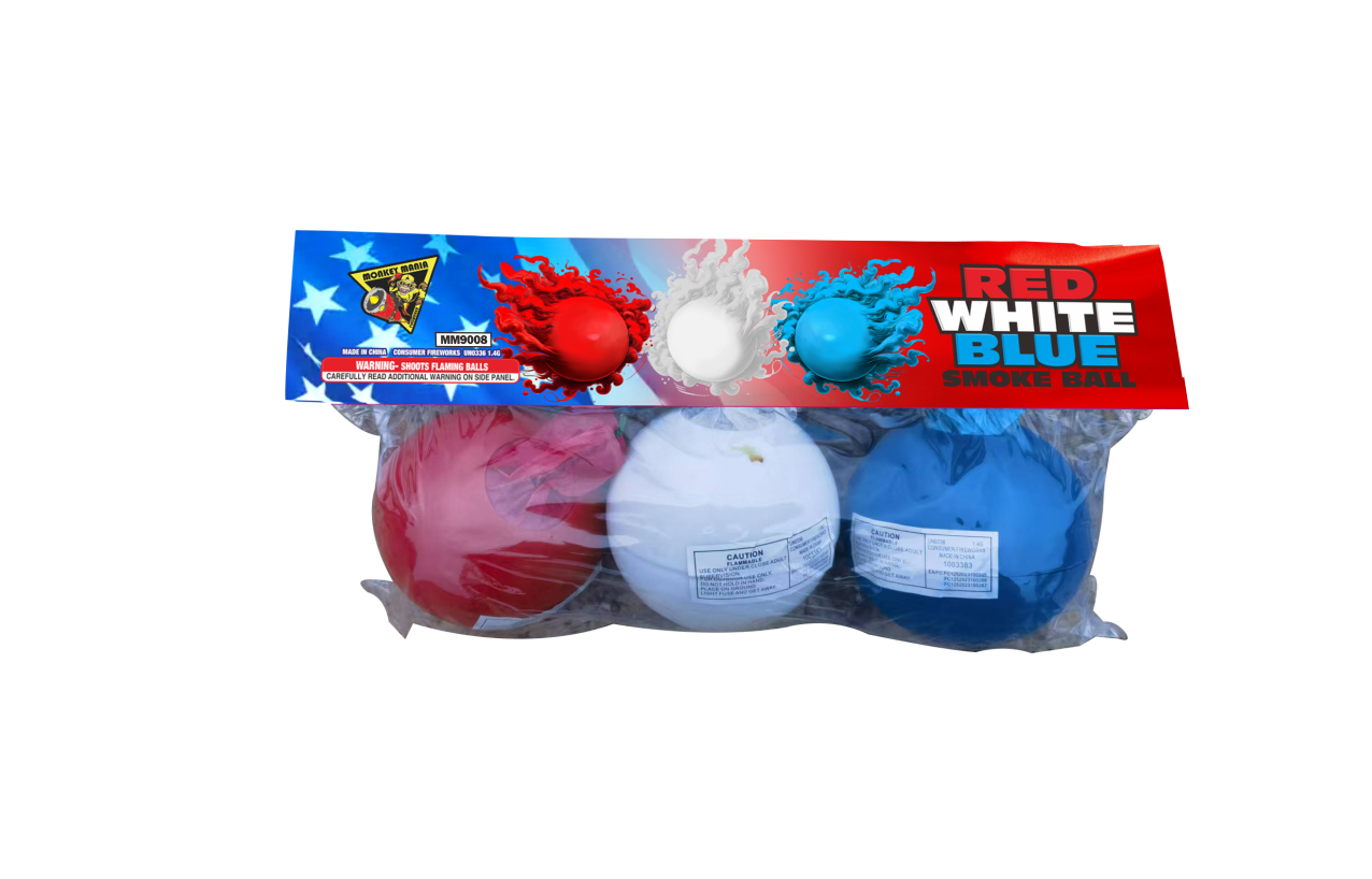 RED, WHITE &amp; BLUE SMOKE BALLS - (24/3)