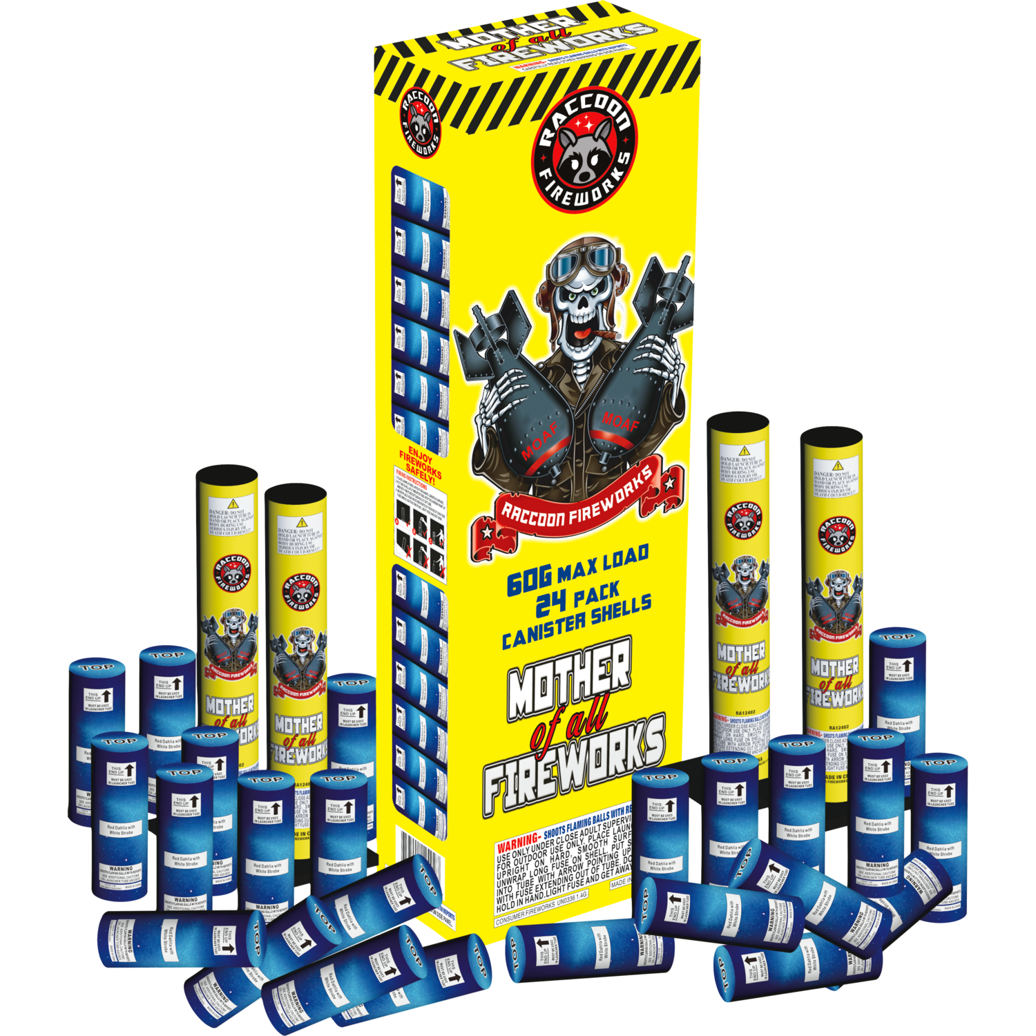 4" MOTHER of all FIREWORKS - Canister Shells - (4/24)