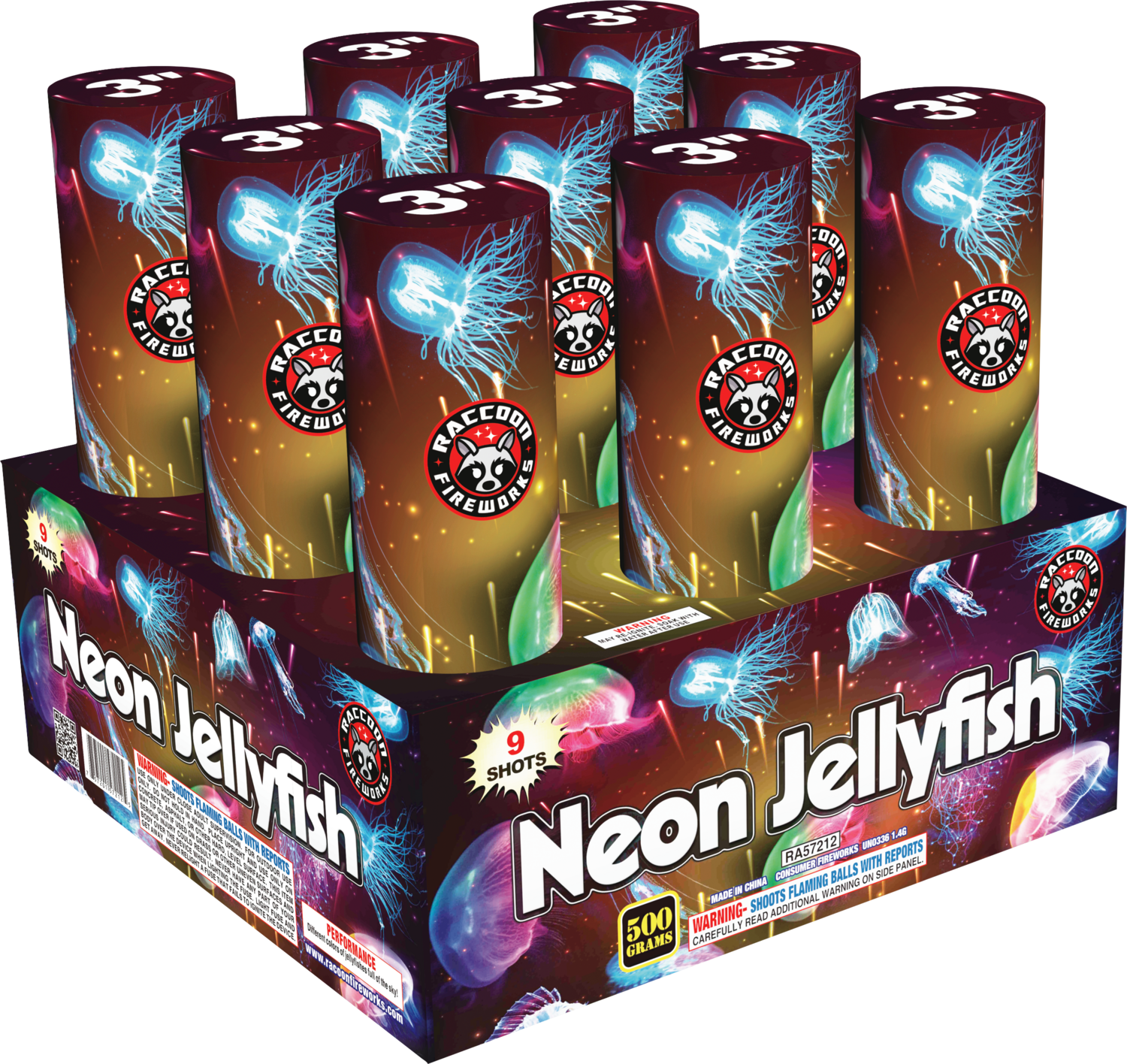 NEON JELLYFISH - 9 Shot 3" Rack- (2/1)