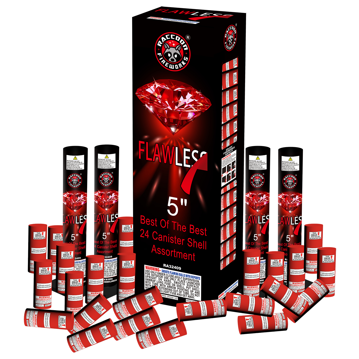 5" FLAWLESS CANISTER SHELLS - 24 Pack - (4/24)