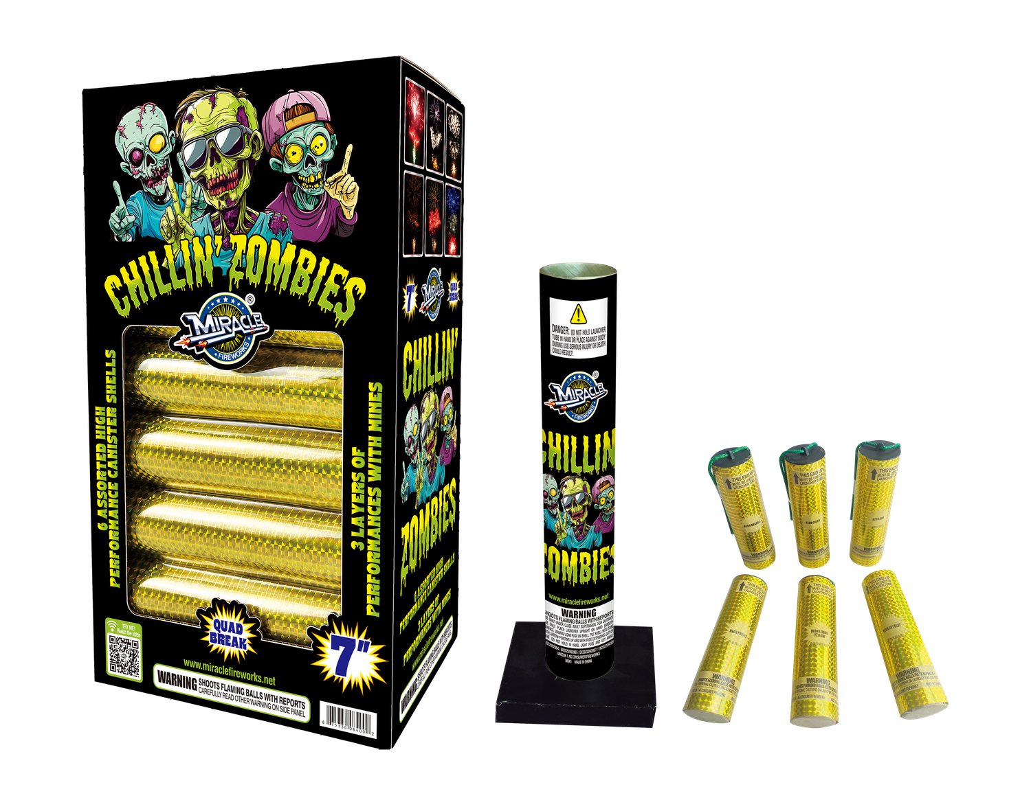 CHILLIN' ZOMBIES (7" LONG CANISTER SHELLS) - (9/6)