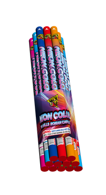 NEON COLOR 10 BALL ROMAN CANDLE - (12/12)