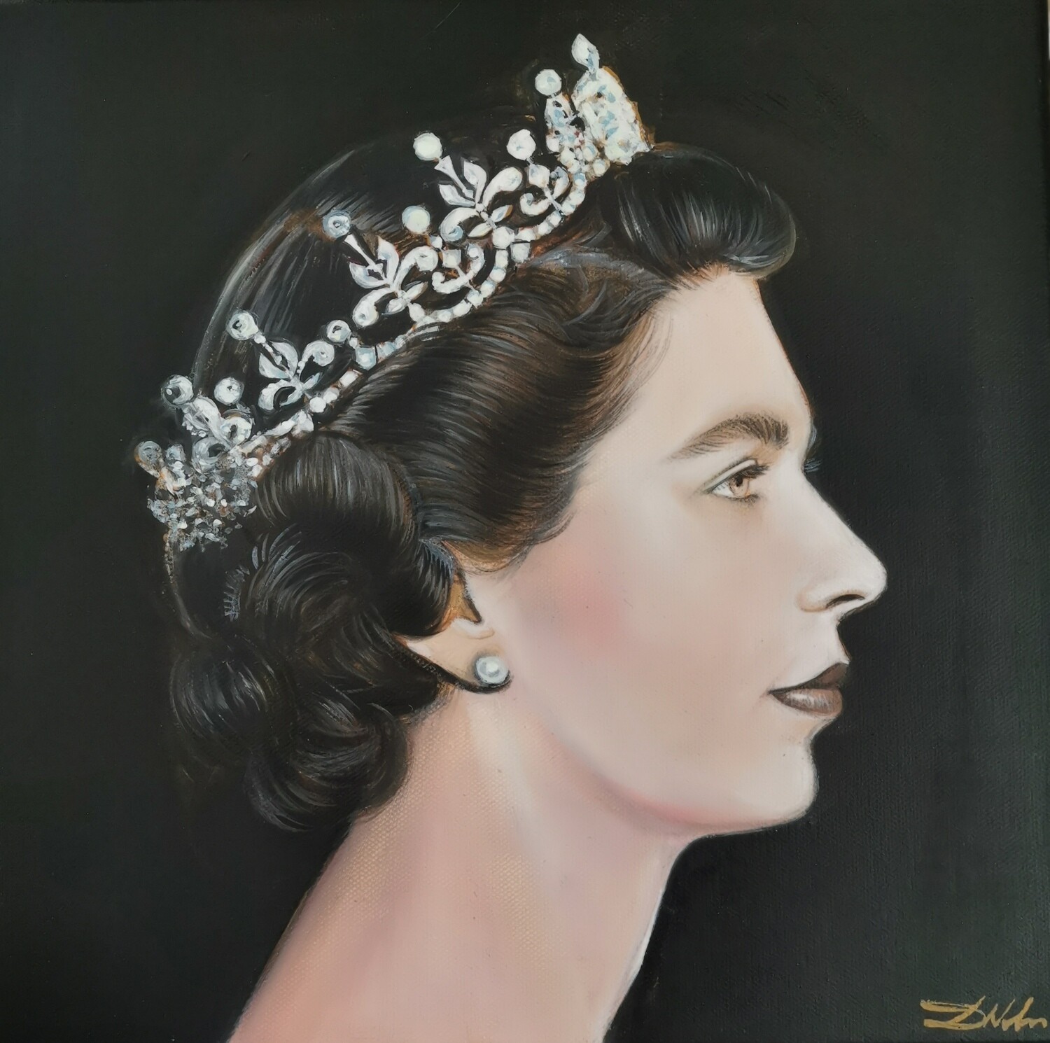 The portrait of the Queen Elizabeth II