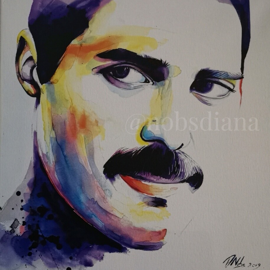 The portrait of Freddie Mercury/Limited edition print on canvas