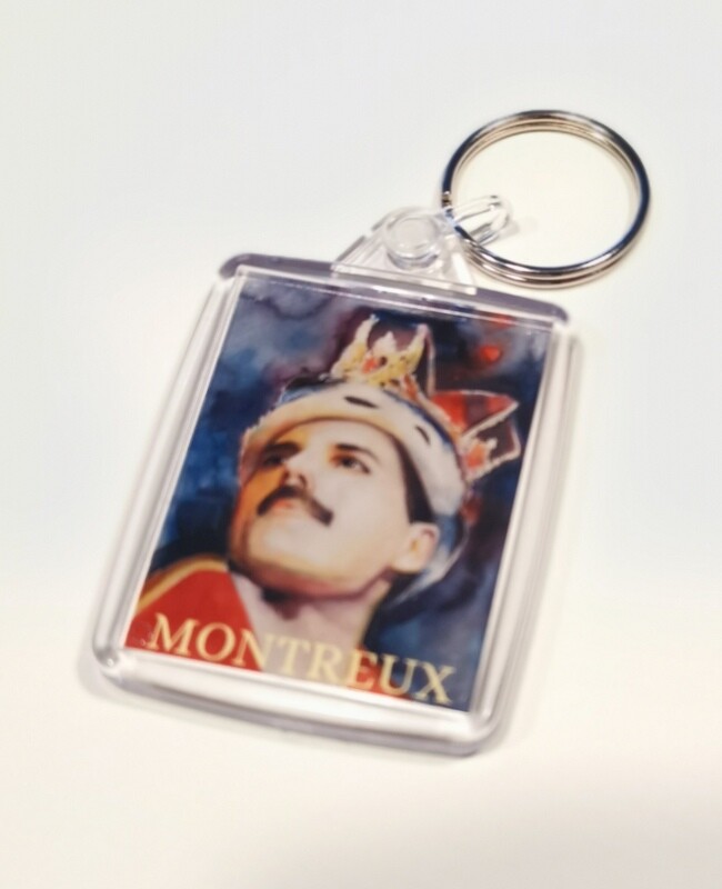 Key ring with the portrait of Freddie Mercury