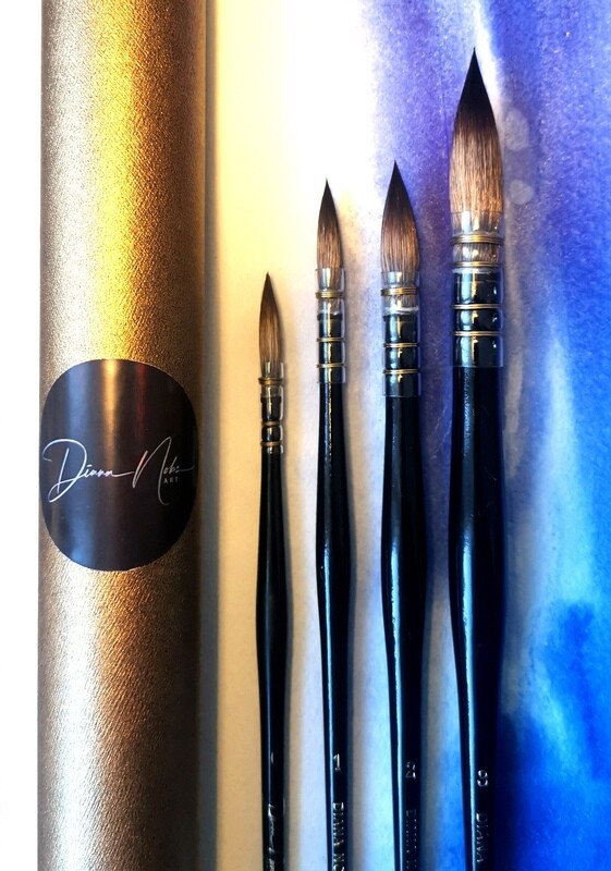 Set of Vegan brushes for watercolor
