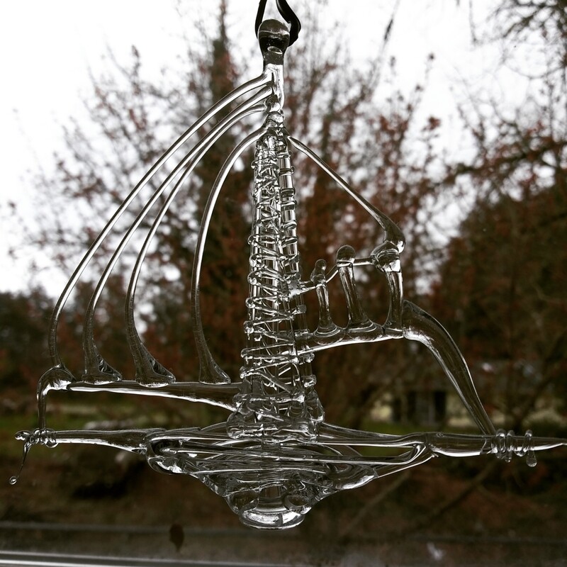 Glass sail boat