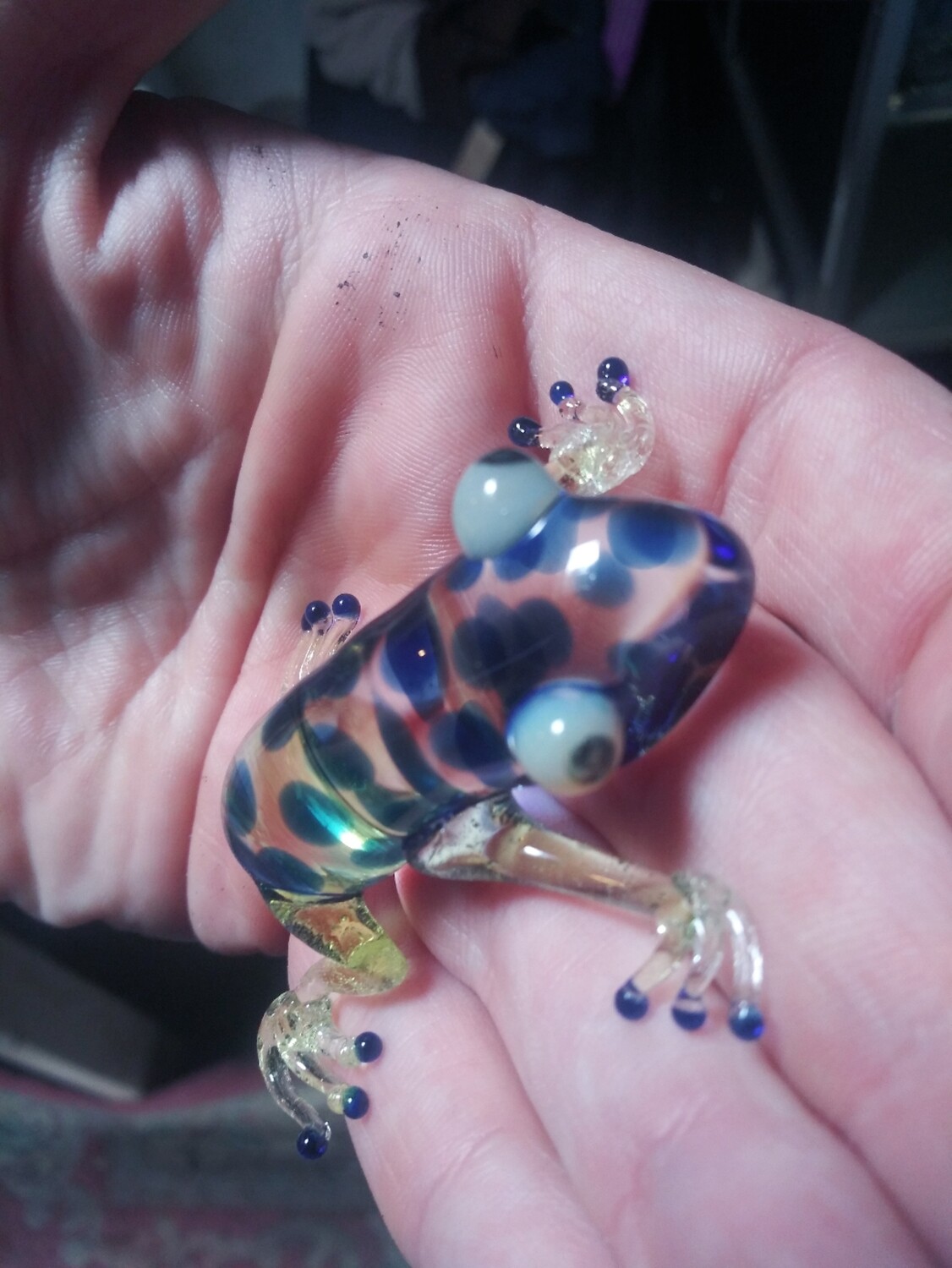 Glass multi-colored frog