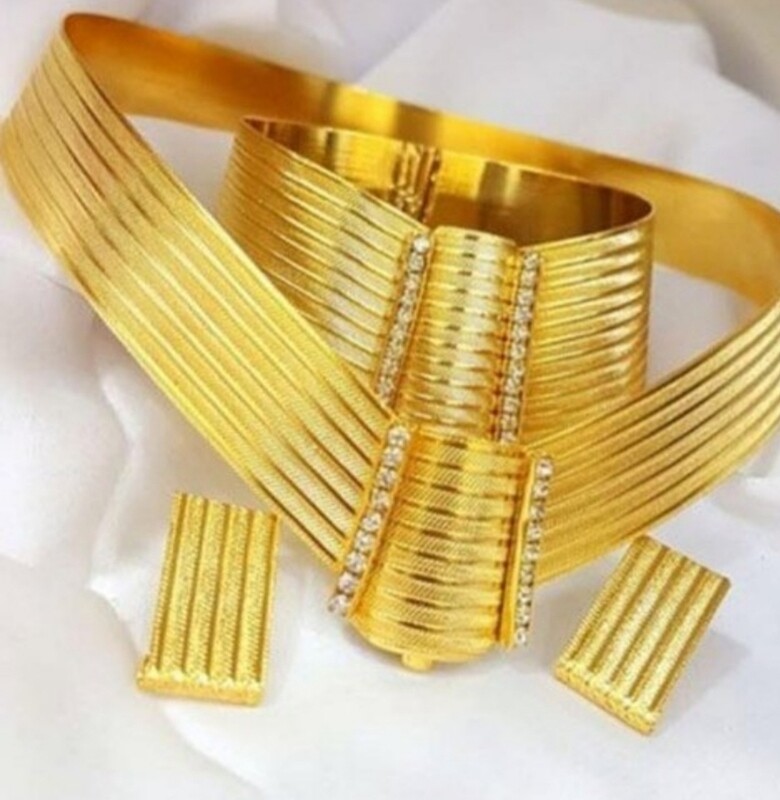 Trabzon Gold Set in 22 Karat vergoldet.Das Set bestehend aus 3 Teilen: