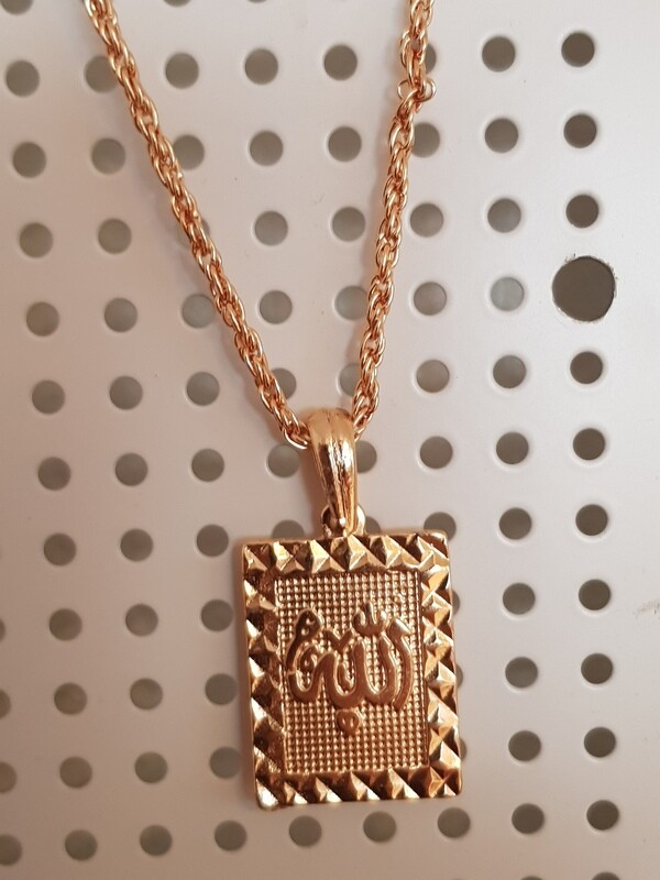 Neu Damen &amp; Herren Ketter mit Allah schrift Ketter 50cm Quadrat