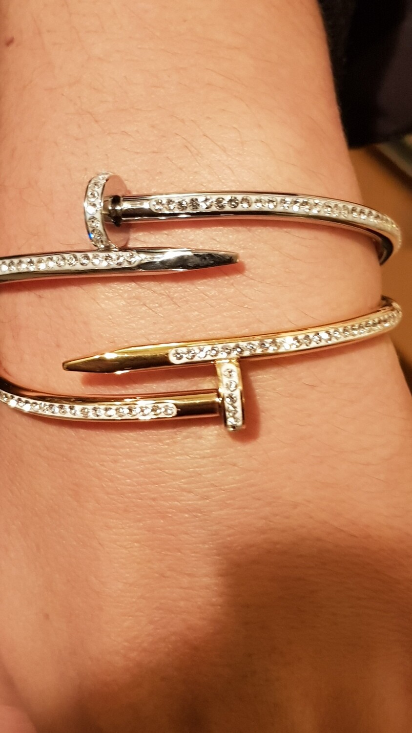 Vergoldet Damen Armreif mit zirkon