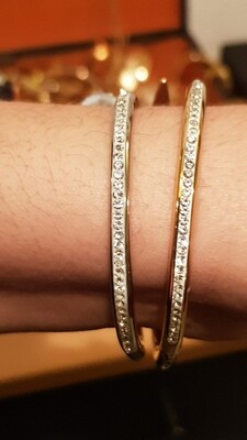 Neu Vergoldet 18K Damen Armband Nagel mit Zirkon