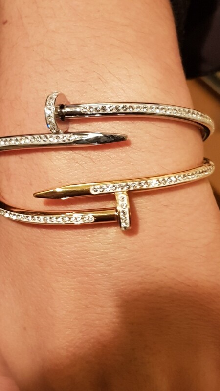 Vergoldet Damen Armreif mit zirkon