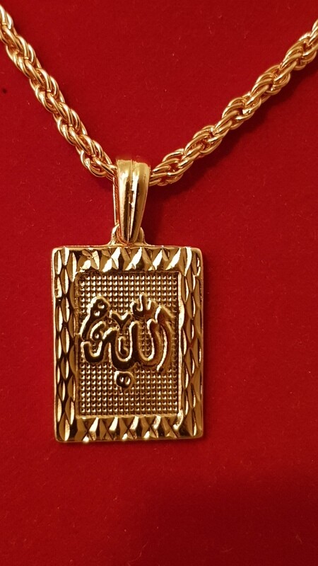 Neu Damen &amp; Herren Ketter mit Allah schrift Ketter 50cm Quadrat
