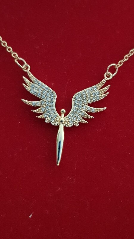 ​Mikail Angel Flügel Halskette weiss flügel mit zirkon