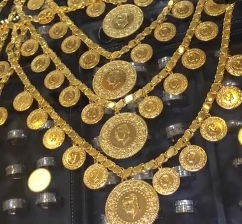 Edle Geschenkide Damen Ketter mit münzen Lira