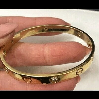 Neu Vergoldet unisex Love Armband 23cm size