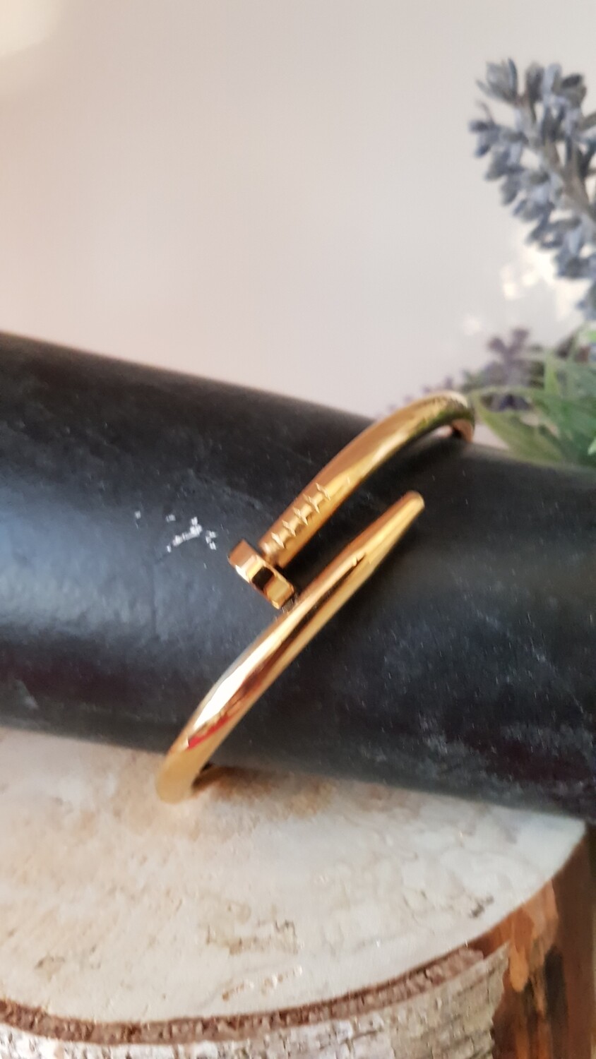 Damen armreif Nagel armband vergoldet one zirkon /Schmal&amp;Dicker Nagel