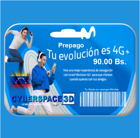 Recarga Movistar Móvil, TV e Internet 90.00 Bs.