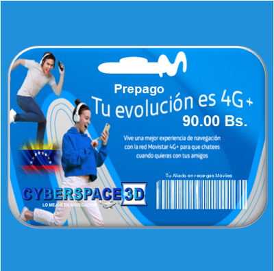 Recarga Movistar Móvil, TV e Internet 90.00 Bs.