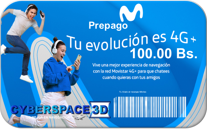 Recarga Movistar Móvil, TV e Internet 100.00 Bs.