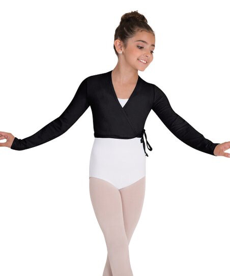 Black Cotton Wrap Sweater