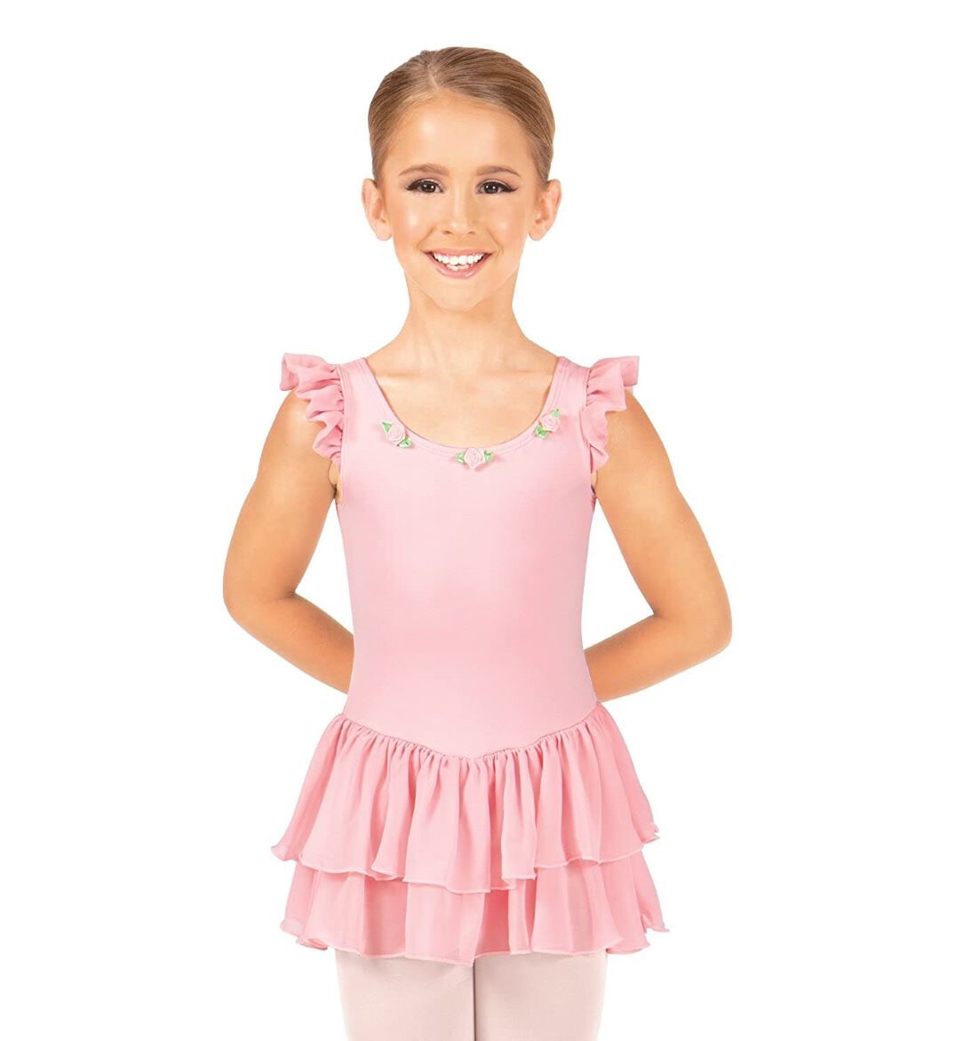 Pink Flutter Sleeve Leotard