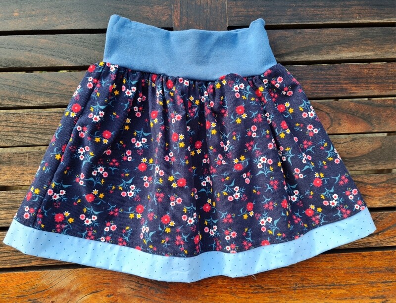 Trachtenrock aus Cord mit Jerseybund Gr. 74/80