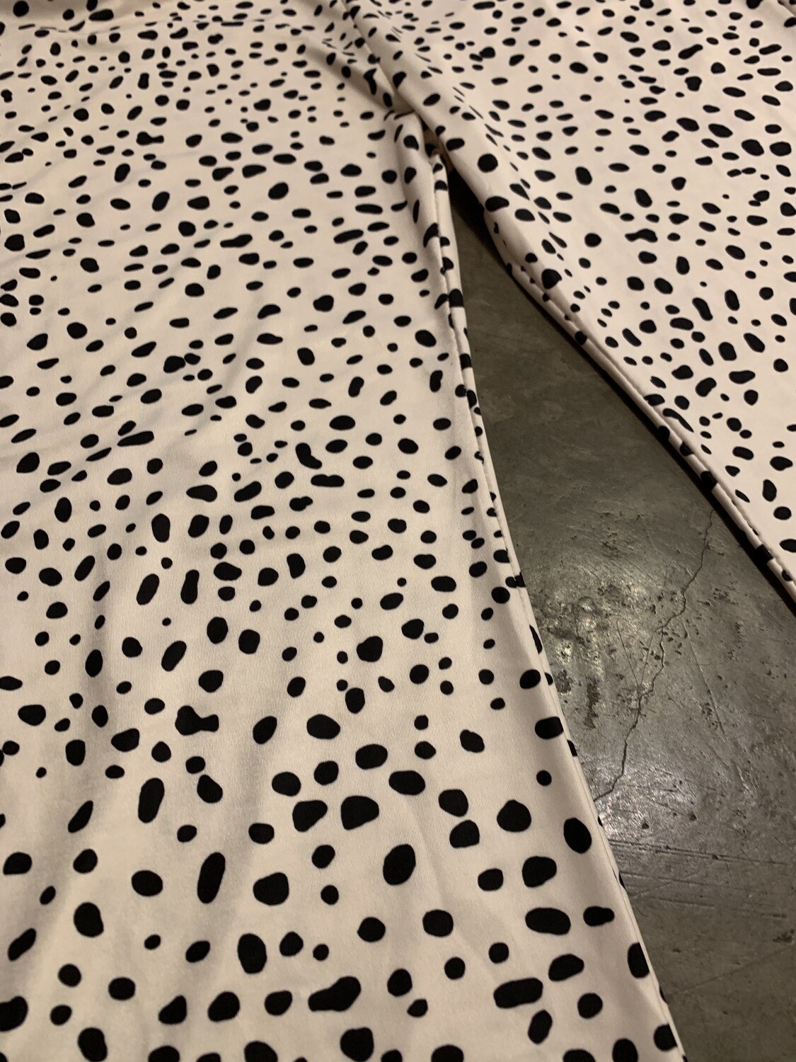 Flared pants with dots
