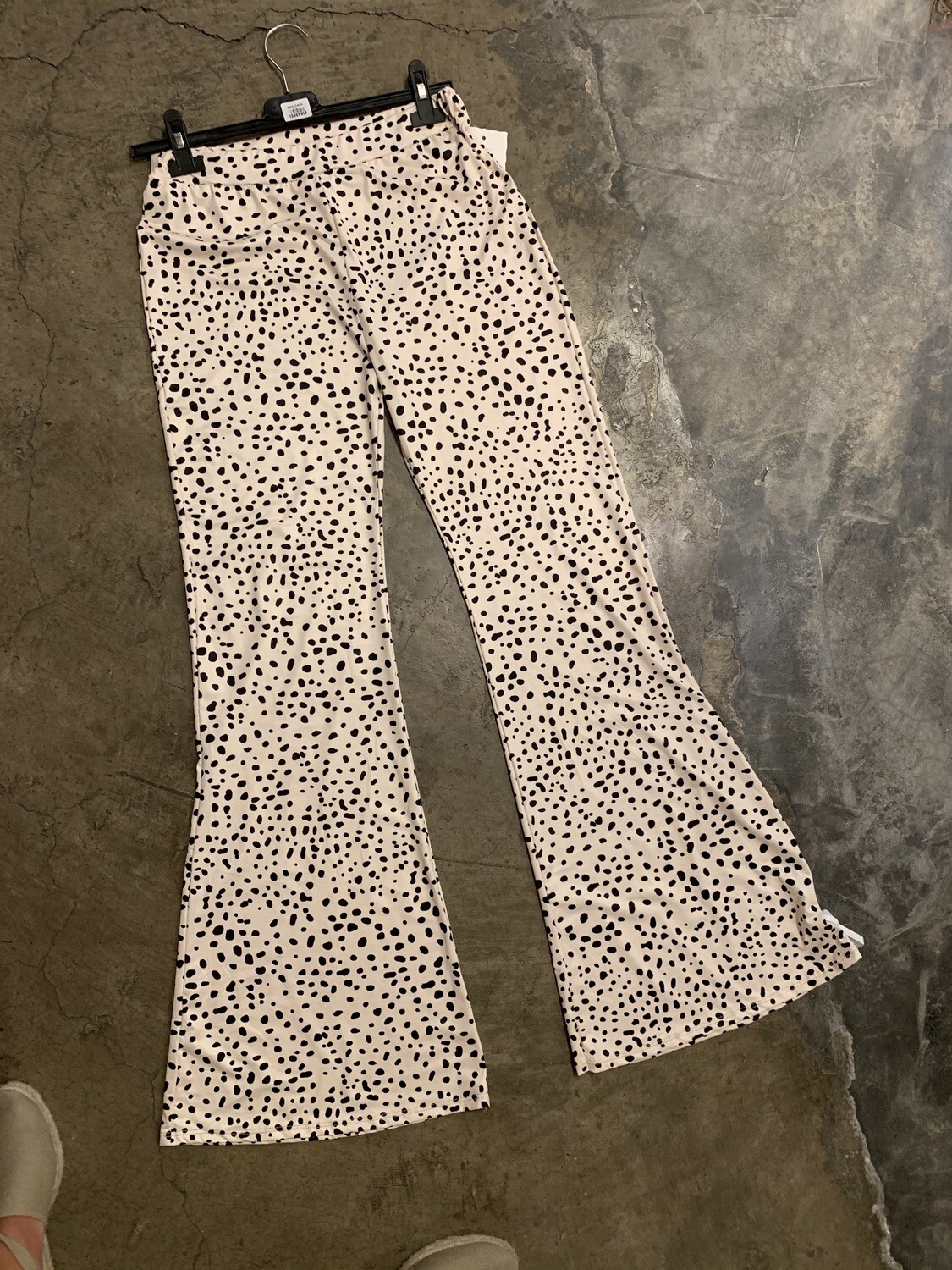 Flared pants with dots