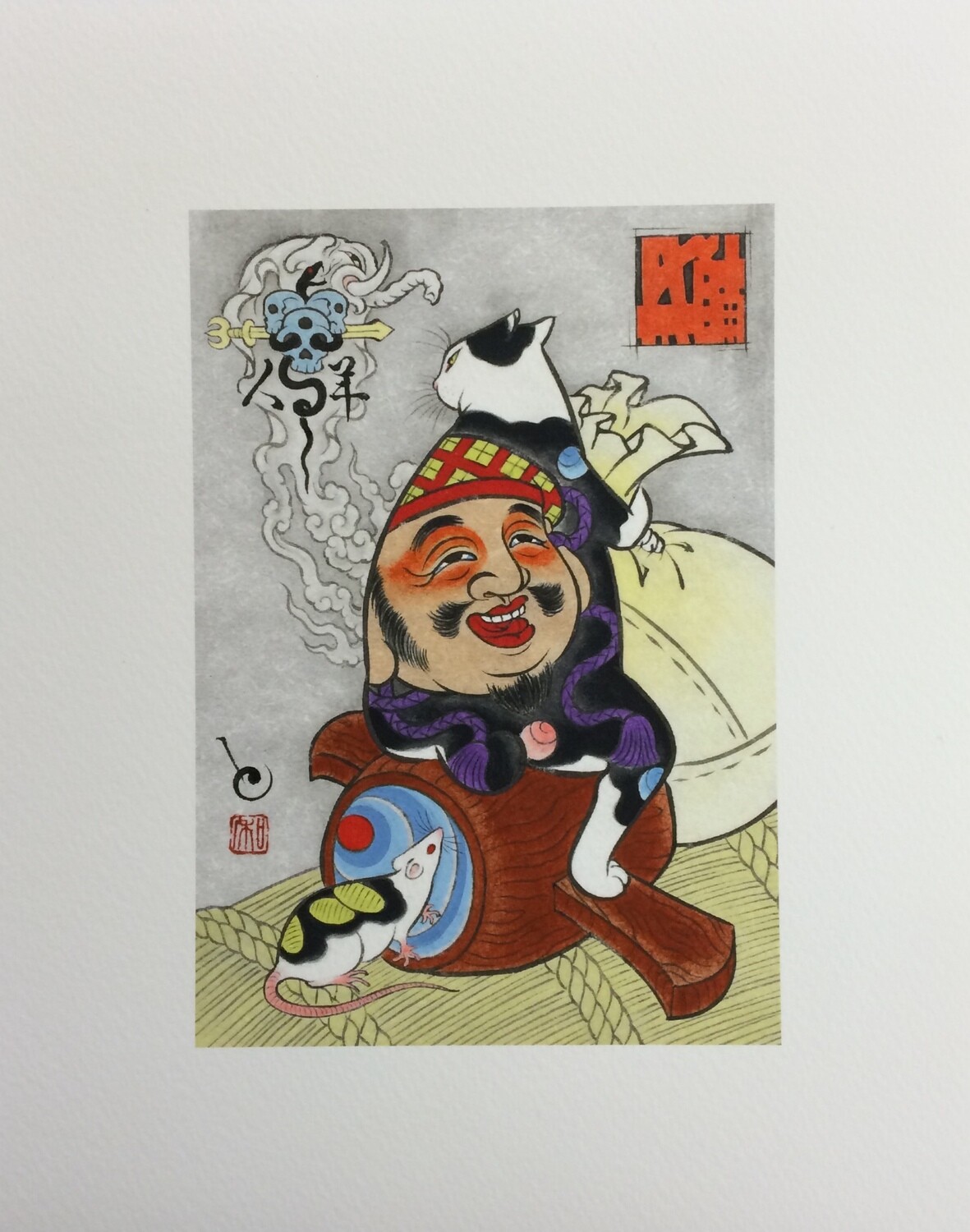 Monmon Cats Daikoku Print