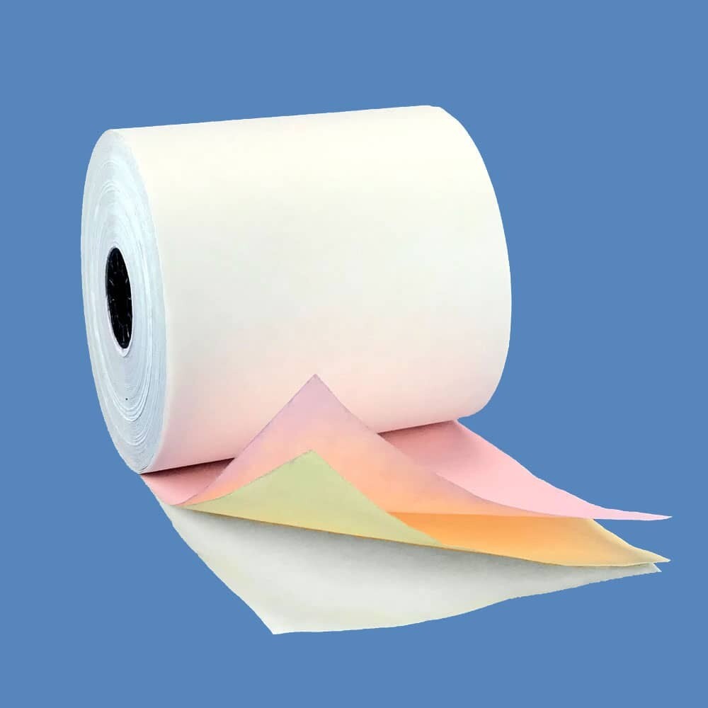 Kitchen Printer Rolls - 3&quot; - 3Ply - 50 rolls/case - White/Canary/Pink